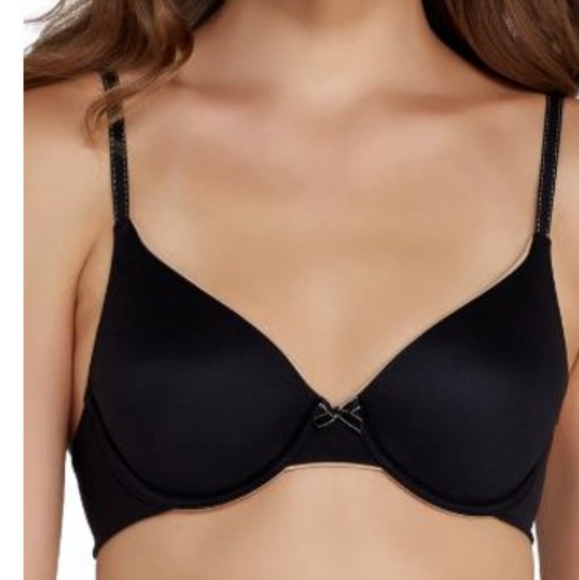 Maidenform Comfort dev Soft Demi Underwire Bra Black/Body Beige Lining 32C Women - Picture 10 of 10